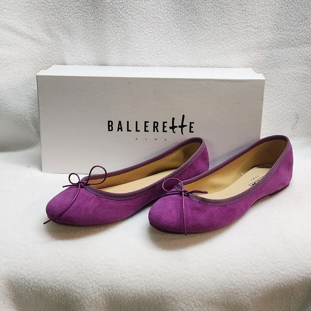 Purple suede ballet flats sz 5.5 NIB